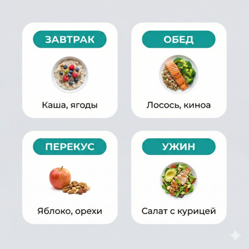 Пример меню на день: дефицит калорий без голода