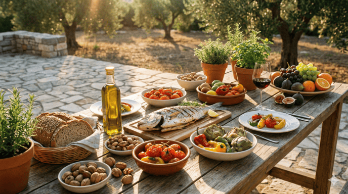 Средиземноморская диета: оливковое масло, рыба, овощи, орехи